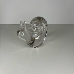 Vintage Elegant Clear Glass Snail Figurine